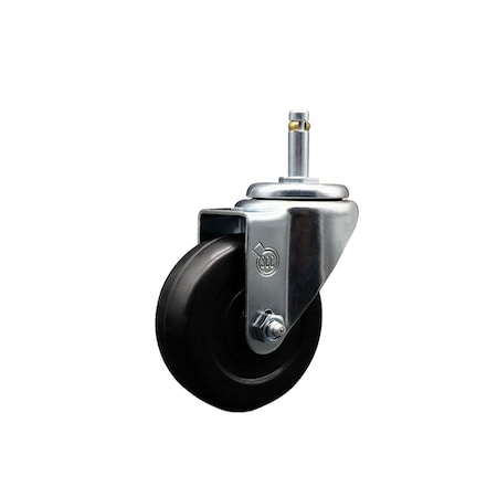 Service Caster 3.5 Soft Rubber Wheel Swivel 7/16'' Grip Ring Stem Caster SCC-GR20S3514-SRS-716138
